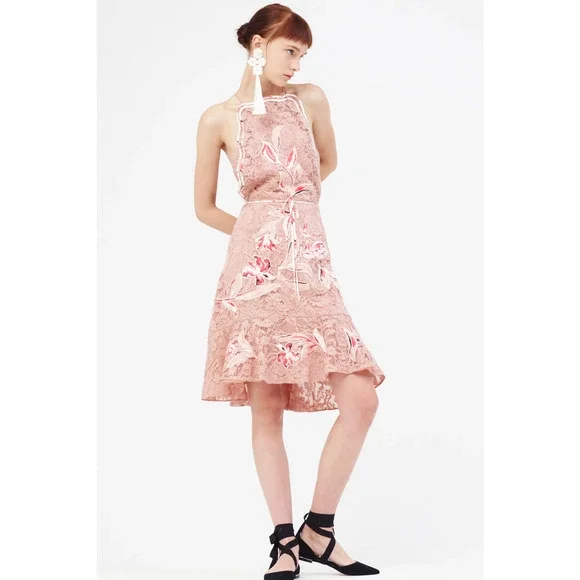 sachin and babi pink floral dress Jessica Gown